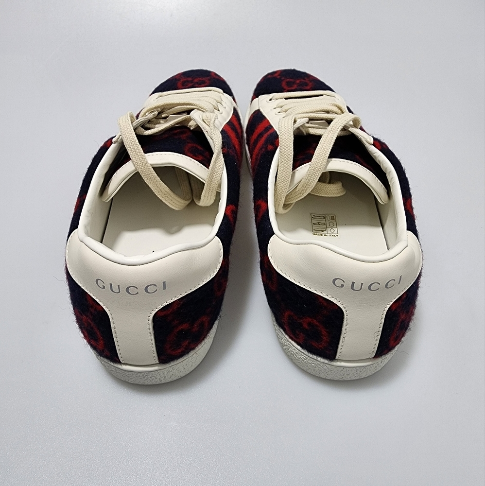 Gucci Ace Wool Sneakers GG Blue Red Men’s UK 7.5/US 8.5 - Picture 4 of 9